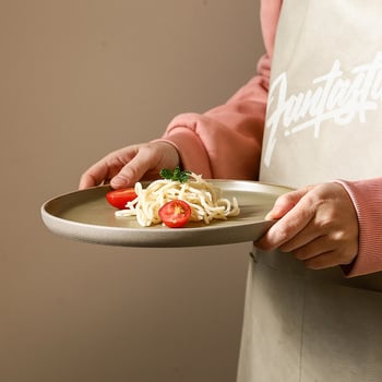 Японски стил порцеланова чиния, кръгла чиния за хранене, микровълнова безопасна, персонализируема