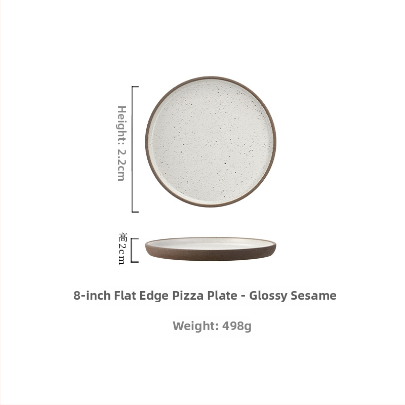 Porcelánový tanier v japonskom štýle, kruhový tanier na jedlo, mikrovlnná rúra vhodný, prispôsobiteľný