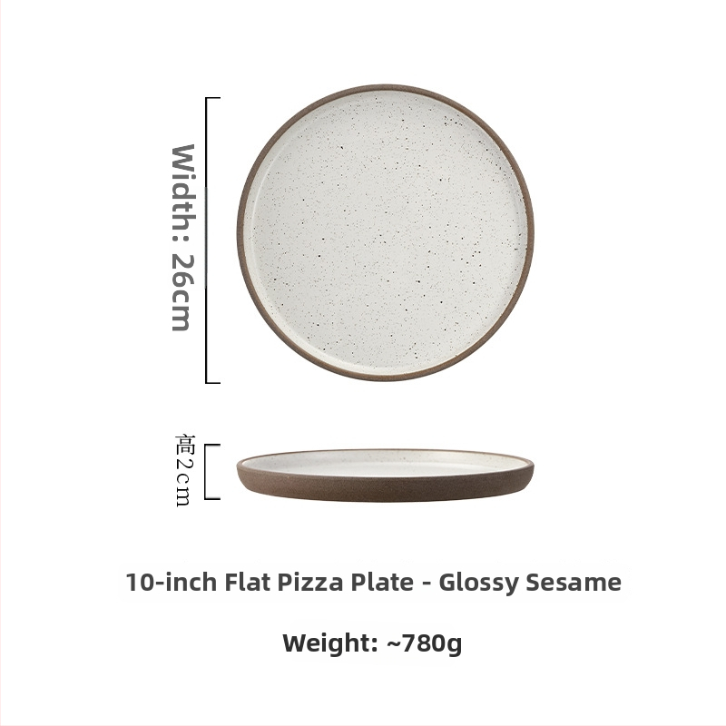 Porcelánový tanier v japonskom štýle, kruhový tanier na jedlo, mikrovlnná rúra vhodný, prispôsobiteľný