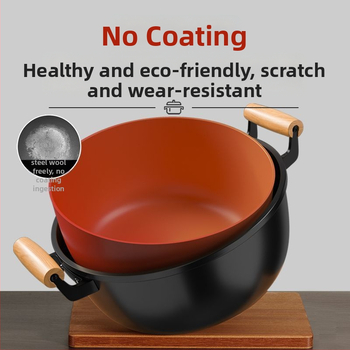 Litinový wok s hlbokými stranami, dvojitým úchytom, bez povlaku, skleneným viečkom, kompatibilný so všetkými typmi platní