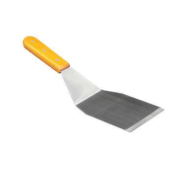 Set spatule teppanyaki cu mâner din lemn, din oțel inoxidabil – rezistență la temperaturi înalte, protecție împotriva arsurilor, include spatulă pentru steak și spatulă pentru grătar