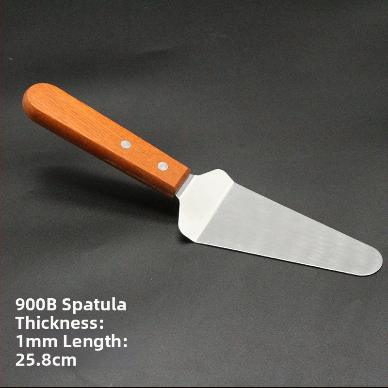 Sada teppanyaki špachtľí s drevenou rúčkou, nerezová oceľ – vysokoteplotná odolnosť, proti popáleniu, obsahuje špachtu na steak a grilovaciu špachtľu