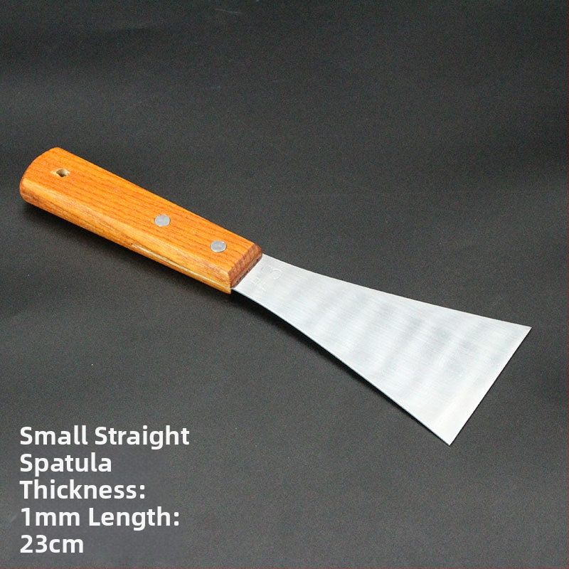 Sada teppanyaki špachtľí s drevenou rúčkou, nerezová oceľ – vysokoteplotná odolnosť, proti popáleniu, obsahuje špachtu na steak a grilovaciu špachtľu