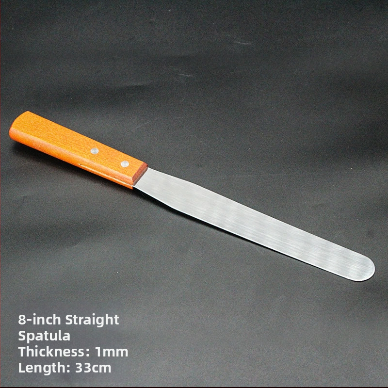 Sada teppanyaki špachtľí s drevenou rúčkou, nerezová oceľ – vysokoteplotná odolnosť, proti popáleniu, obsahuje špachtu na steak a grilovaciu špachtľu