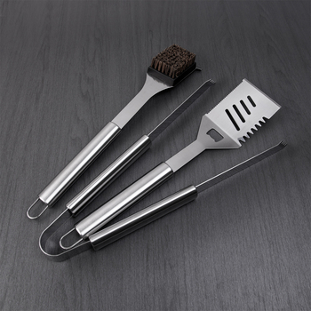 Set za roštilj od nehrđajućeg čelika, 3-djelni, uključuje vilicu, spatulu i klipsu