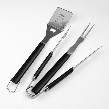 Set za roštilj od nehrđajućeg čelika, 3-djelni, uključuje vilicu, spatulu i klipsu