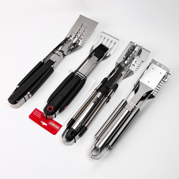 Set za roštilj od nehrđajućeg čelika, 3-djelni, uključuje vilicu, spatulu i klipsu