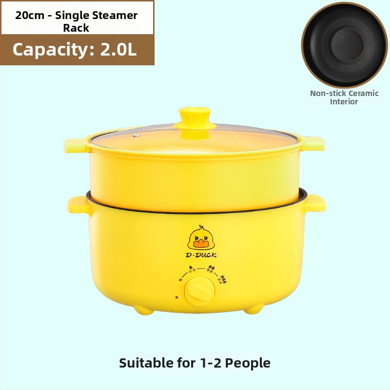 Elektrický viacúčelový varný prístroj s dvojitou rúčkou a otočným ovládaním, integrovaný dizajn, pre 4–5 porci