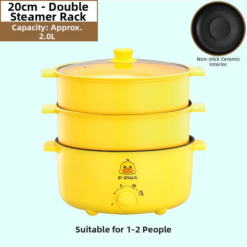 Elektrický viacúčelový varný prístroj s dvojitou rúčkou a otočným ovládaním, integrovaný dizajn, pre 4–5 porci