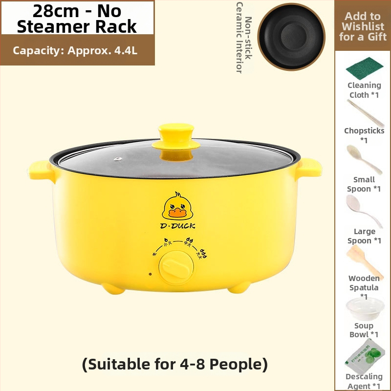 Elektrický viacúčelový varný prístroj s dvojitou rúčkou a otočným ovládaním, integrovaný dizajn, pre 4–5 porci