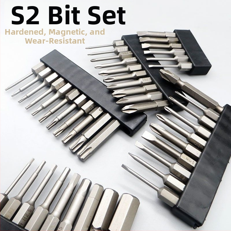 Tvrdý magnetický súbor bitov pre skrutkovače: Philips, ploché, Torx a HEX bity, pre bezdrôtové a ručné vŕtačky