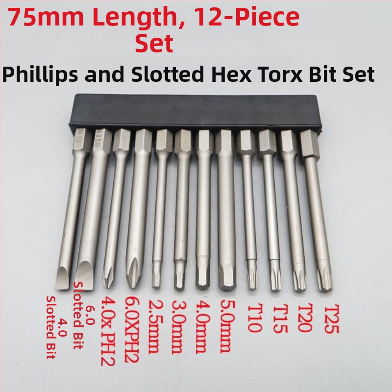 Tvrdý magnetický súbor bitov pre skrutkovače: Philips, ploché, Torx a HEX bity, pre bezdrôtové a ručné vŕtačky