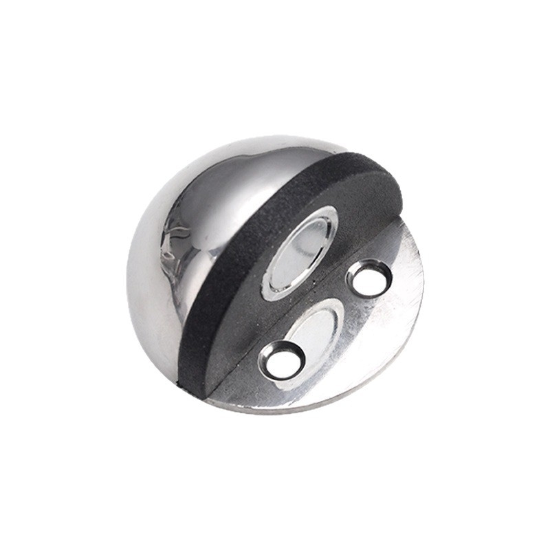 Stop de ușă din oțel inoxidabil, vârf de țestoasă, montat pe podea, tampon din cauciuc semicircular, acționare manuală