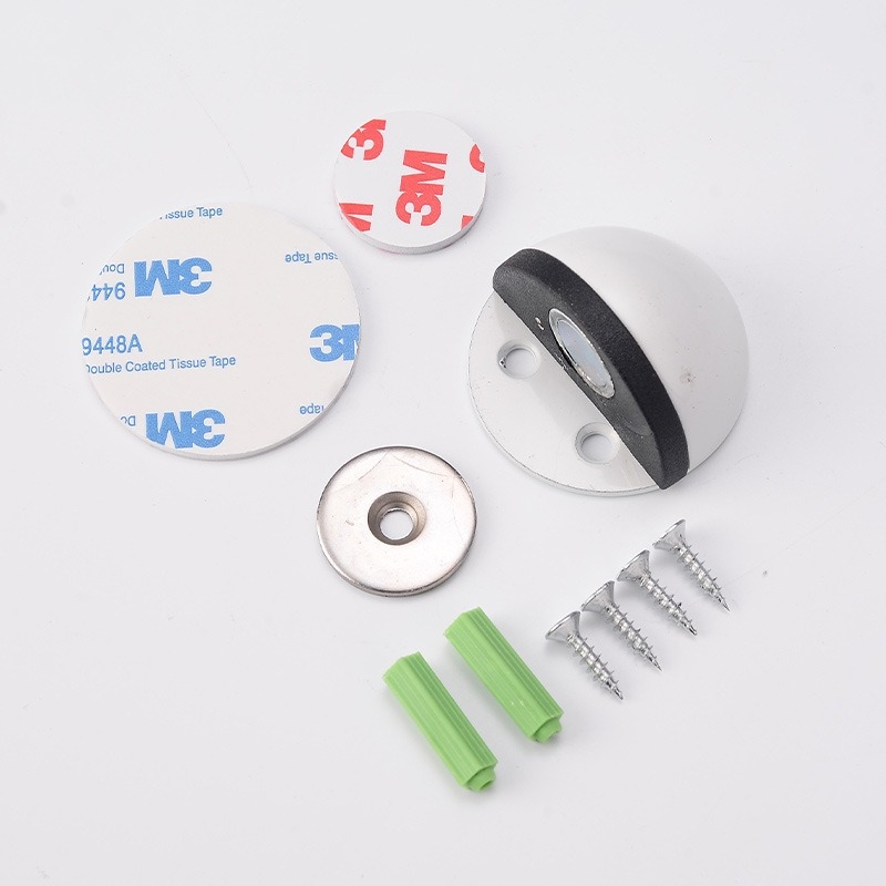 Stop de ușă din oțel inoxidabil, vârf de țestoasă, montat pe podea, tampon din cauciuc semicircular, acționare manuală