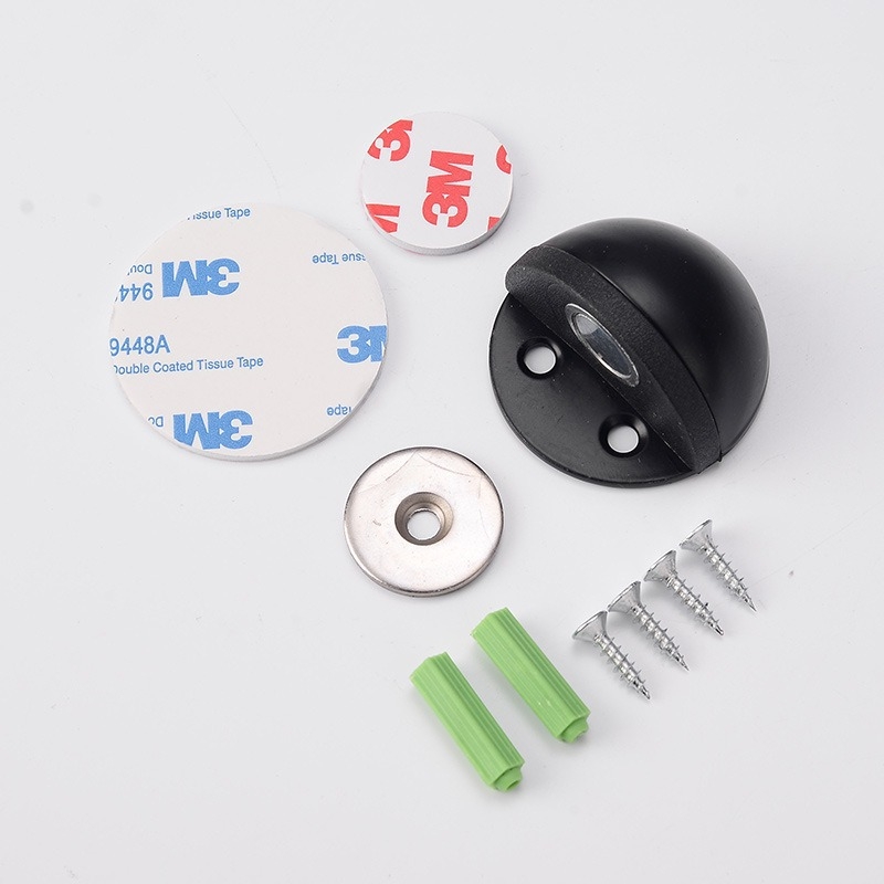 Stop de ușă din oțel inoxidabil, vârf de țestoasă, montat pe podea, tampon din cauciuc semicircular, acționare manuală