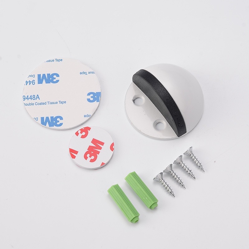 Stop de ușă din oțel inoxidabil, vârf de țestoasă, montat pe podea, tampon din cauciuc semicircular, acționare manuală