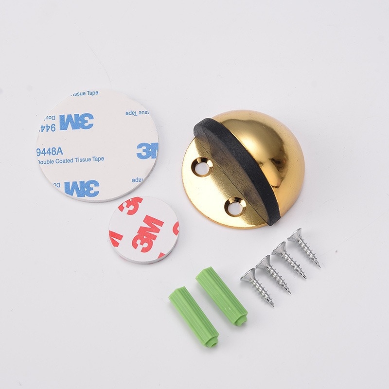 Stop de ușă din oțel inoxidabil, vârf de țestoasă, montat pe podea, tampon din cauciuc semicircular, acționare manuală