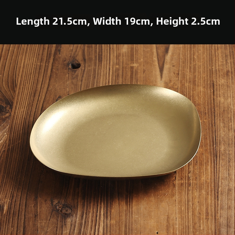 Plochý tanier z 304 nerezovej ocele, retro štýl, matný povrch, vhodný do mikrovlnnej rúry.