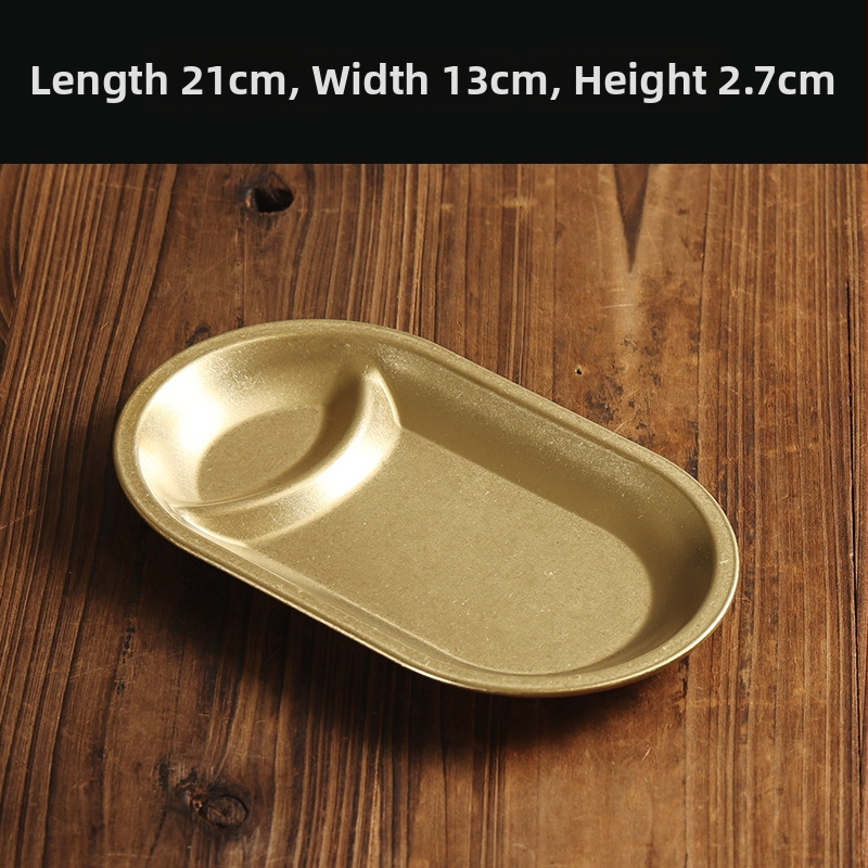 Plochý tanier z 304 nerezovej ocele, retro štýl, matný povrch, vhodný do mikrovlnnej rúry.