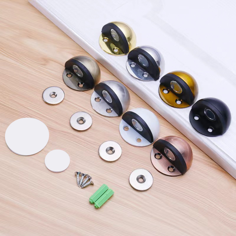 Stop de ușă magnetic anti-coliziune - din oțel inoxidabil 201/304, montaj pe podea, operare manuală, stil modern simplu, brand Wanjin Hui