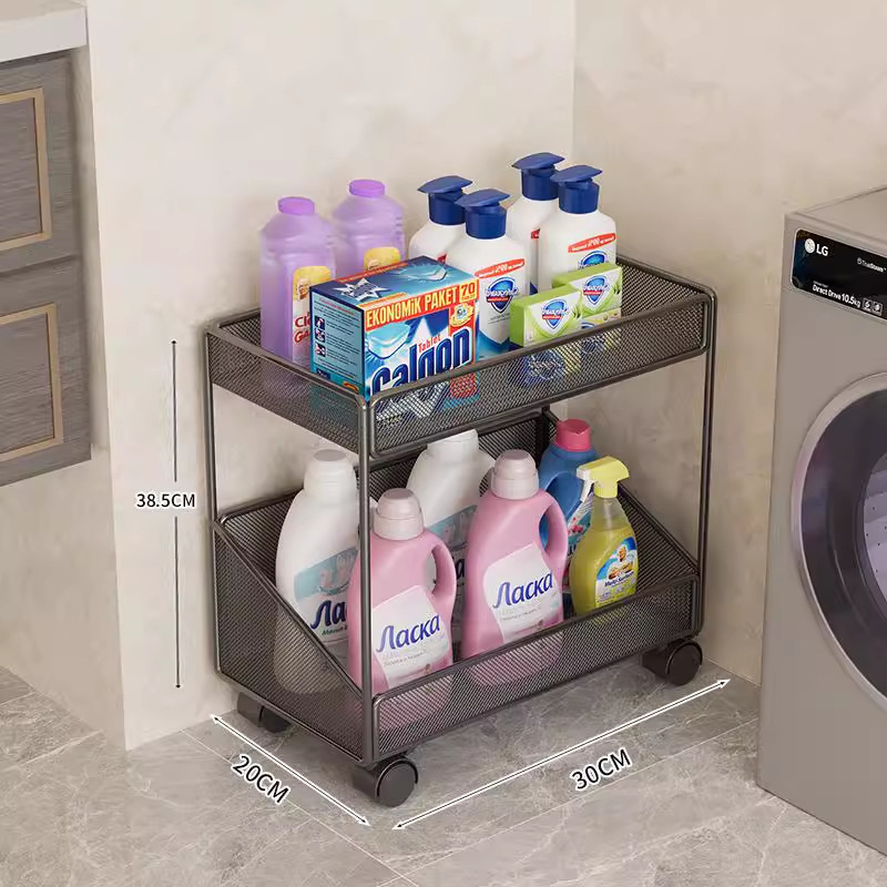 Kupaonski podni regaľ za pohranu, 3-slojni metalni, završni premaz pečene boje, jednostavan modern dizajn, nosivost 30–40 kg