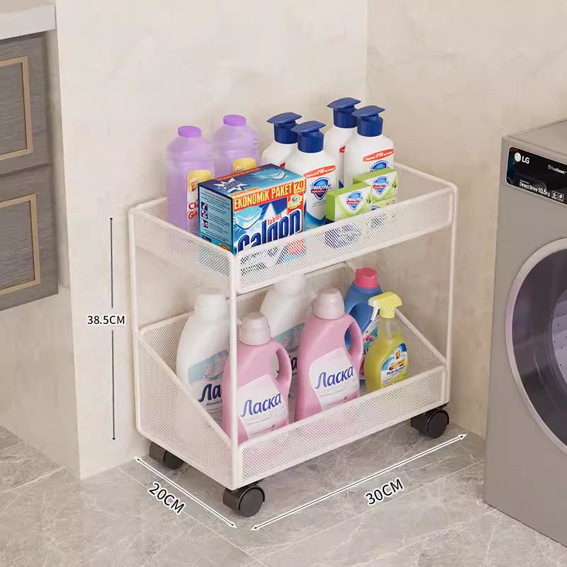 Kupaonski podni regaľ za pohranu, 3-slojni metalni, završni premaz pečene boje, jednostavan modern dizajn, nosivost 30–40 kg