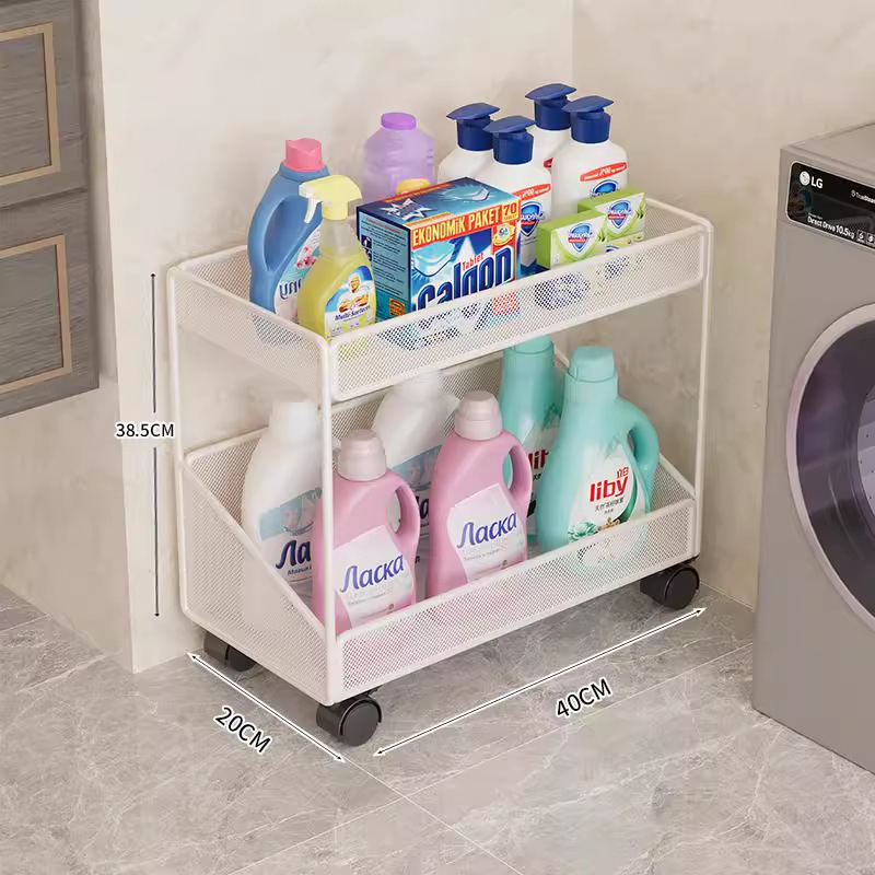 Kupaonski podni regaľ za pohranu, 3-slojni metalni, završni premaz pečene boje, jednostavan modern dizajn, nosivost 30–40 kg