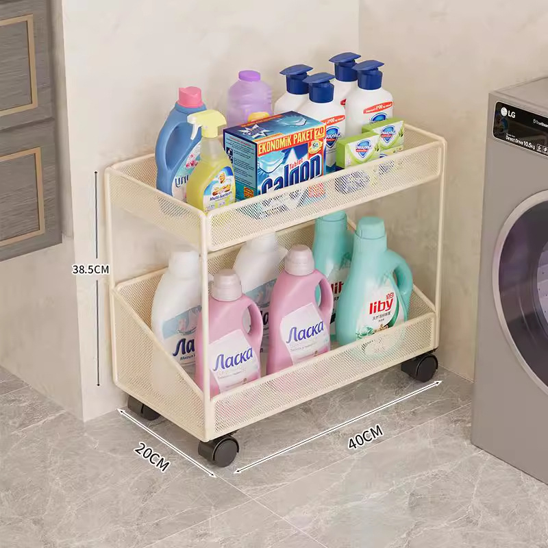 Kupaonski podni regaľ za pohranu, 3-slojni metalni, završni premaz pečene boje, jednostavan modern dizajn, nosivost 30–40 kg