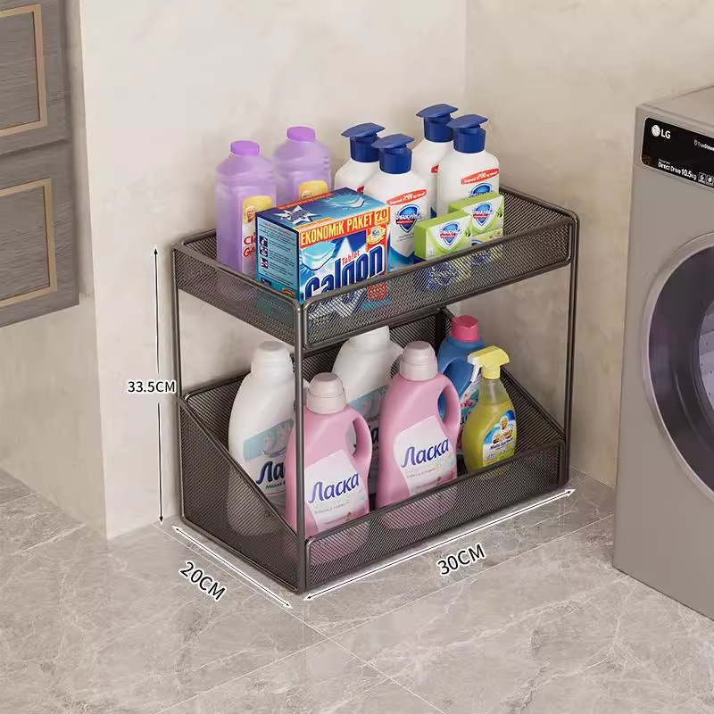 Kupaonski podni regaľ za pohranu, 3-slojni metalni, završni premaz pečene boje, jednostavan modern dizajn, nosivost 30–40 kg