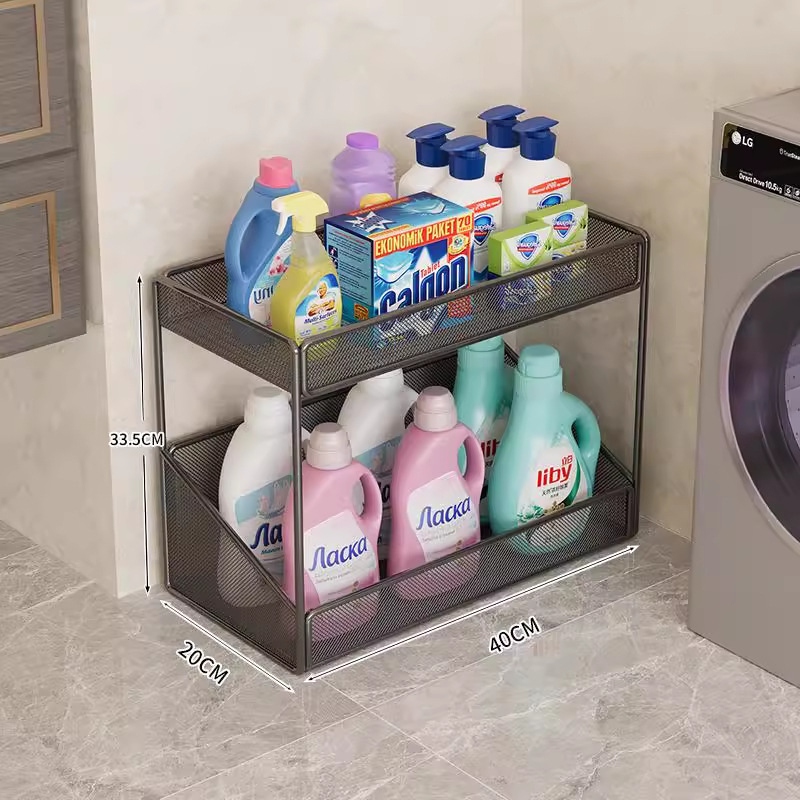 Kupaonski podni regaľ za pohranu, 3-slojni metalni, završni premaz pečene boje, jednostavan modern dizajn, nosivost 30–40 kg