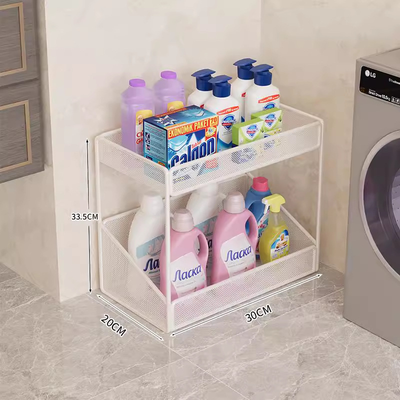 Kupaonski podni regaľ za pohranu, 3-slojni metalni, završni premaz pečene boje, jednostavan modern dizajn, nosivost 30–40 kg
