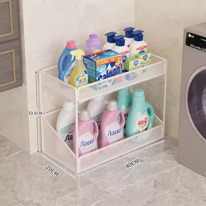 Kupaonski podni regaľ za pohranu, 3-slojni metalni, završni premaz pečene boje, jednostavan modern dizajn, nosivost 30–40 kg