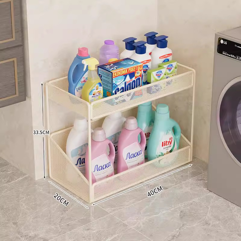 Kupaonski podni regaľ za pohranu, 3-slojni metalni, završni premaz pečene boje, jednostavan modern dizajn, nosivost 30–40 kg