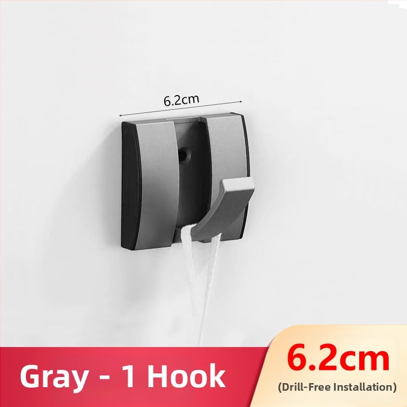 Скрита закачалка за врата за антре/гардероб — стенна сгъваема закачалка за палта и шапки, без пробиване — Space Aluminum, 444 g, Nano sandblasting, Светъл лукс, EU CE сертификация