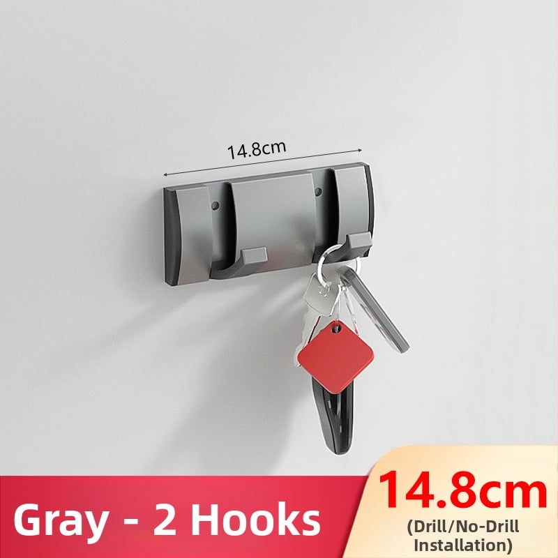 Скрита закачалка за врата за антре/гардероб — стенна сгъваема закачалка за палта и шапки, без пробиване — Space Aluminum, 444 g, Nano sandblasting, Светъл лукс, EU CE сертификация