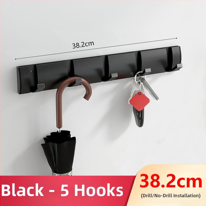 Скрита закачалка за врата за антре/гардероб — стенна сгъваема закачалка за палта и шапки, без пробиване — Space Aluminum, 444 g, Nano sandblasting, Светъл лукс, EU CE сертификация