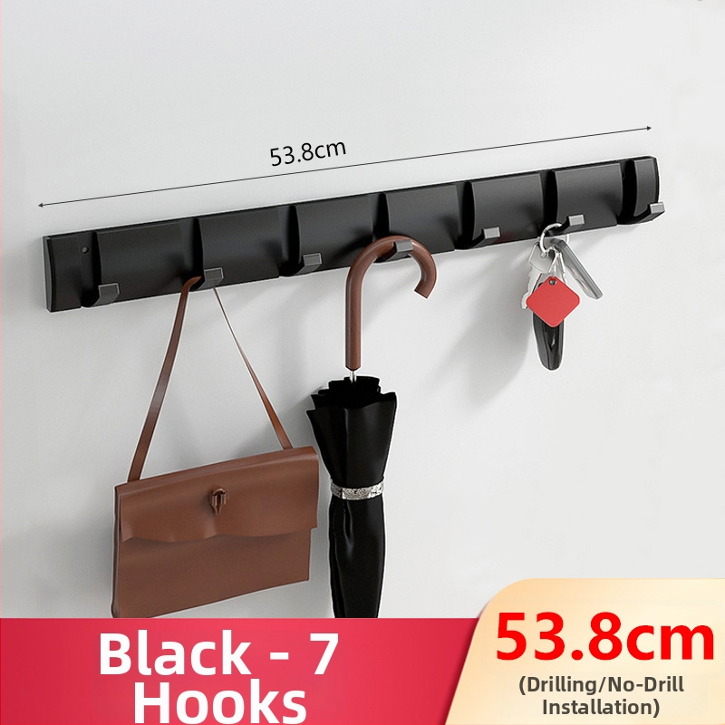 Скрита закачалка за врата за антре/гардероб — стенна сгъваема закачалка за палта и шапки, без пробиване — Space Aluminum, 444 g, Nano sandblasting, Светъл лукс, EU CE сертификация