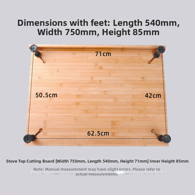 Bambusz vágódeszka tűzhelyfedővel, kétoldalas, konyhai használatra