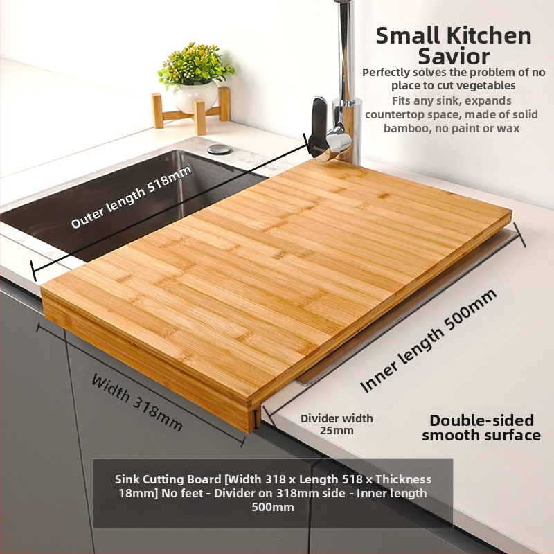 Bambusz vágódeszka tűzhelyfedővel, kétoldalas, konyhai használatra