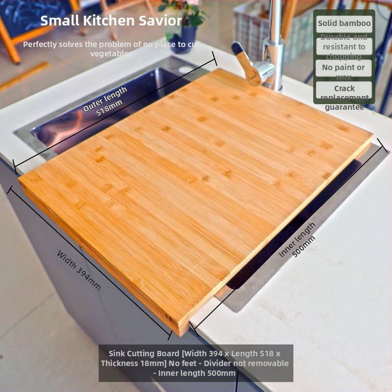 Bambusz vágódeszka tűzhelyfedővel, kétoldalas, konyhai használatra