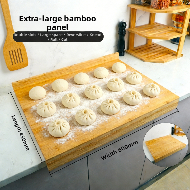 Bambusz vágódeszka tűzhelyfedővel, kétoldalas, konyhai használatra