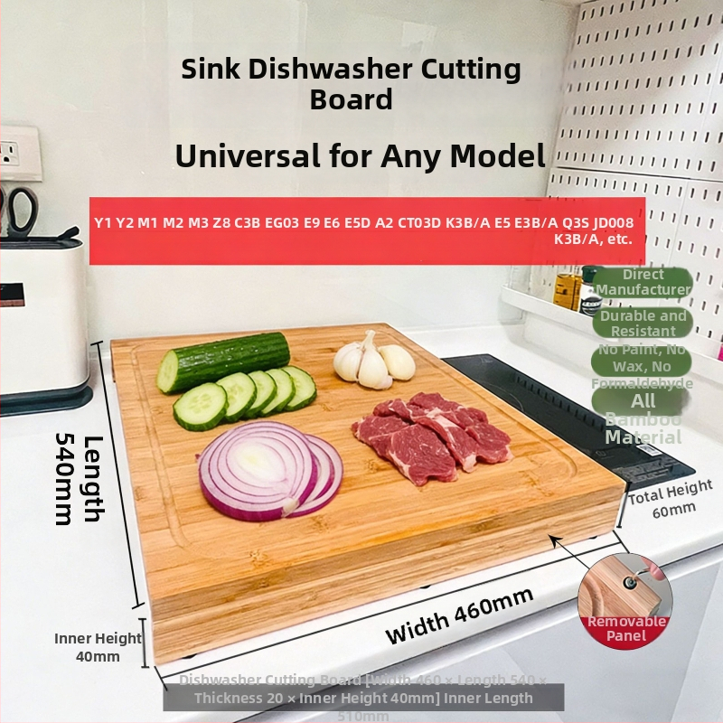 Bambusz vágódeszka tűzhelyfedővel, kétoldalas, konyhai használatra