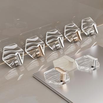 Адхезивна шестогранна закачалка ПЕТ - единична, луксозен стил, 0–1 кг капацитет