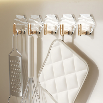 Адхезивна шестогранна закачалка ПЕТ - единична, луксозен стил, 0–1 кг капацитет