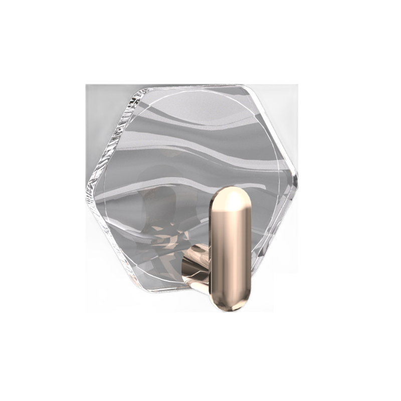 Адхезивна шестогранна закачалка ПЕТ - единична, луксозен стил, 0–1 кг капацитет