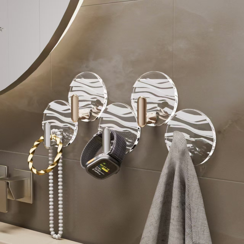 Адхезивна шестогранна закачалка ПЕТ - единична, луксозен стил, 0–1 кг капацитет