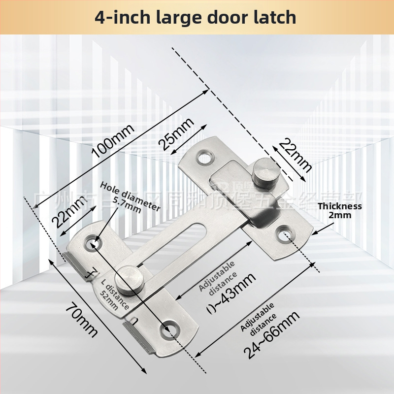 Zăvor pentru ușă DB-20, oțel inoxidabil, finisaj Wire Drawing, stil modern minimalist