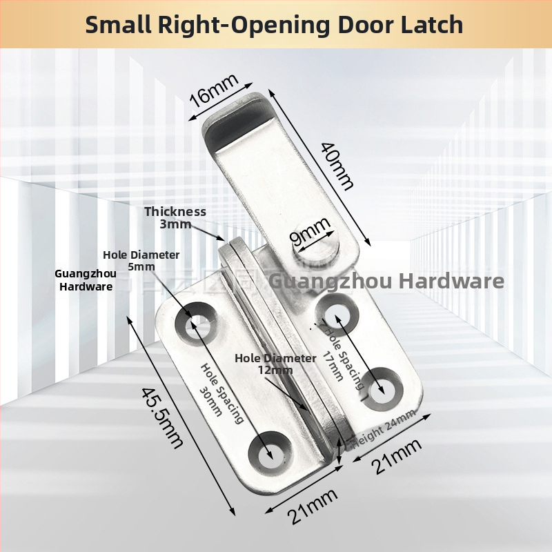 Zăvor pentru ușă DB-20, oțel inoxidabil, finisaj Wire Drawing, stil modern minimalist