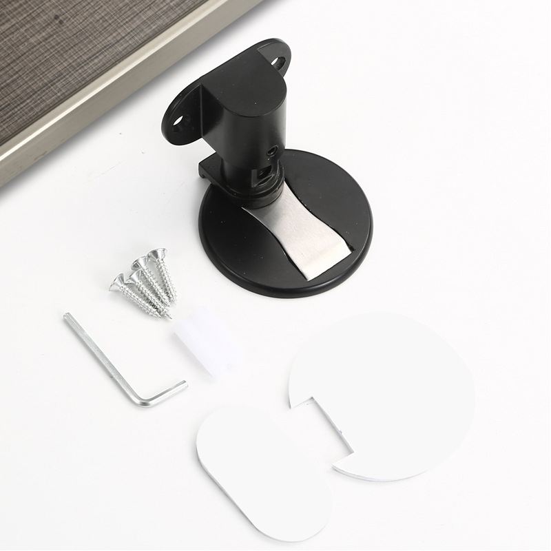 Stop magnetic pentru ușă, montaj pe perete, aliaj de zinc, placare electroplată, model 121, stil modern minimalist