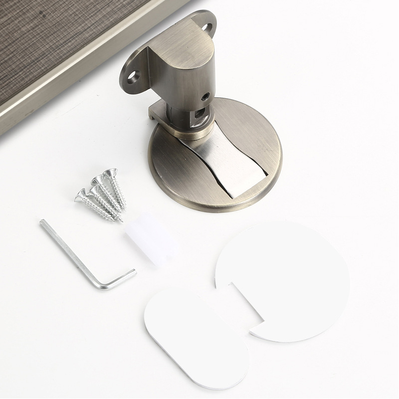 Stop magnetic pentru ușă, montaj pe perete, aliaj de zinc, placare electroplată, model 121, stil modern minimalist